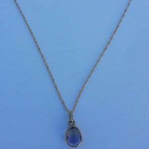 La Bolivianita (or Ametrine) With Italian 18K Yellow Gold Chain Necklace.